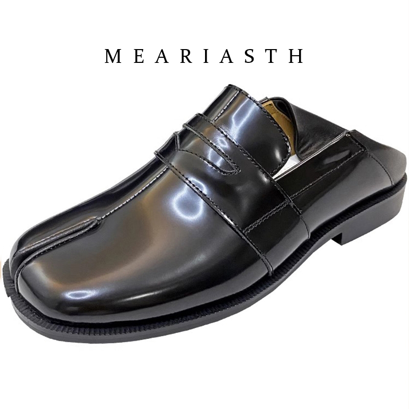 Men'S Shoes Temu - black Tabi Shoes Split Toe Patent