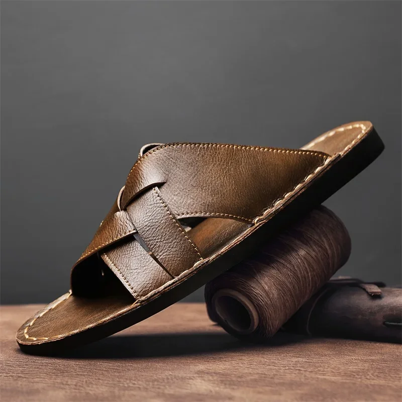 Genuine Leather Men Casual San - Men'S Shoes Temu ulasan dan harga