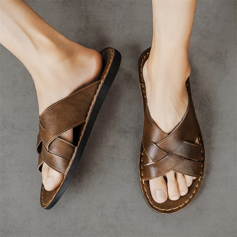 Genuine Leather Men Casual San - Men'S Shoes Temu ulasan dan harga