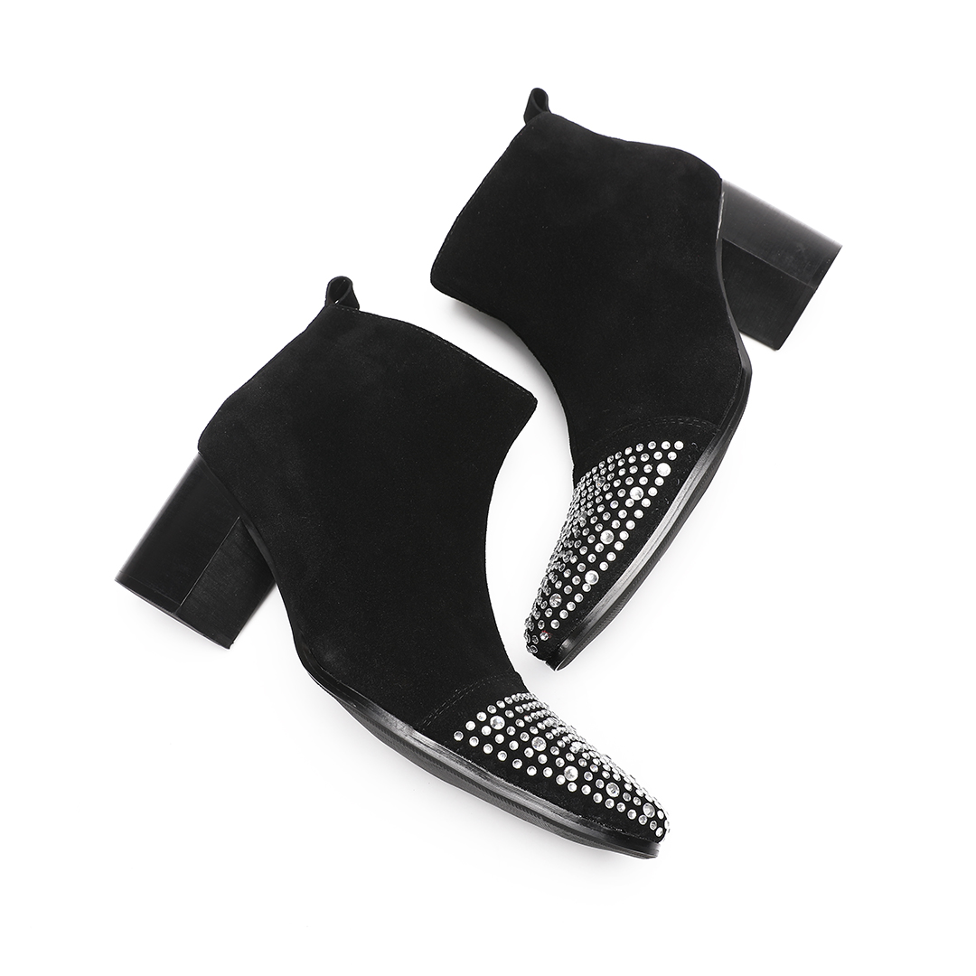 Male suede Leather Rhinestone  - Shoes Heels Men ulasan dan harga
