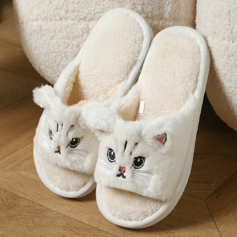 Cute Cat Plush Flip Flops For  - Men Shoes On Sale ulasan dan harga