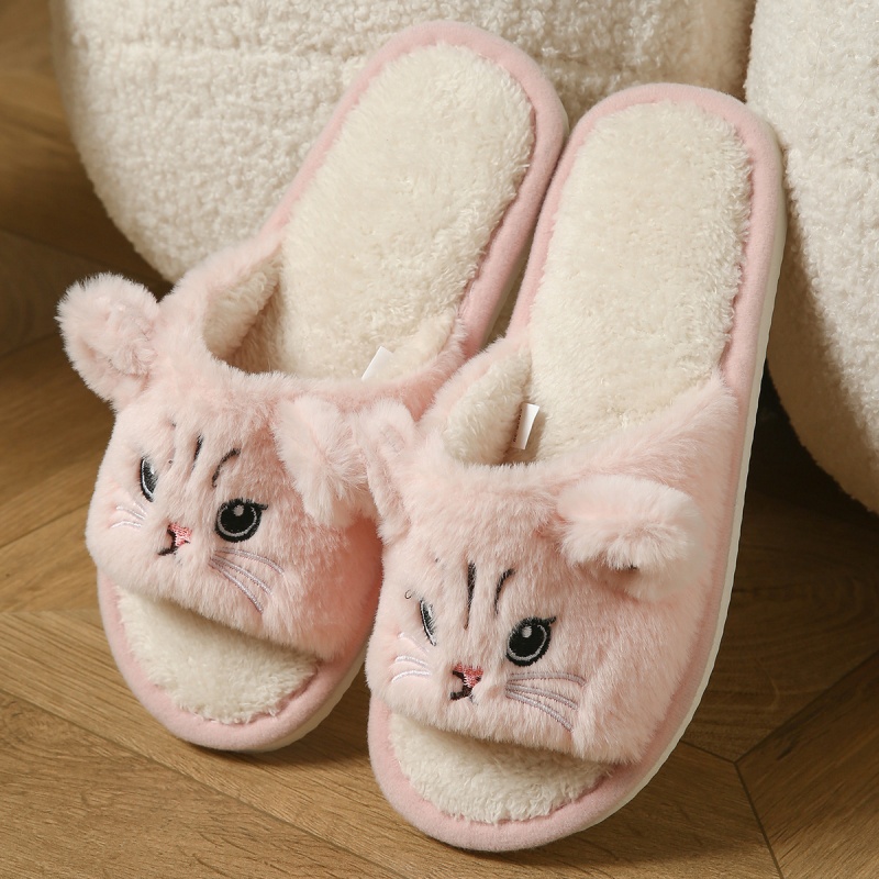 Cute Cat Plush Flip Flops For  - Men Shoes On Sale ulasan dan harga