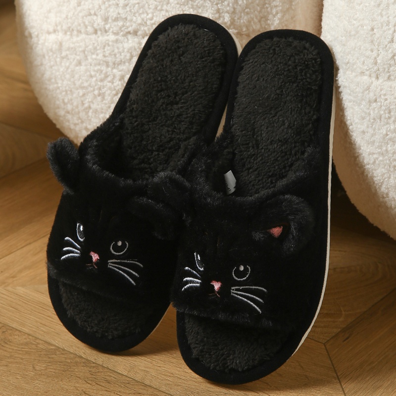 Cute Cat Plush Flip Flops For  - Men Shoes On Sale ulasan dan harga