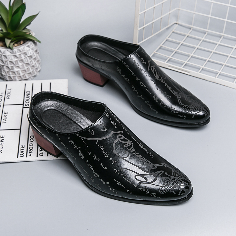 Men Brown Leather Mules Slippe - Shoes Heels Men ulasan dan harga