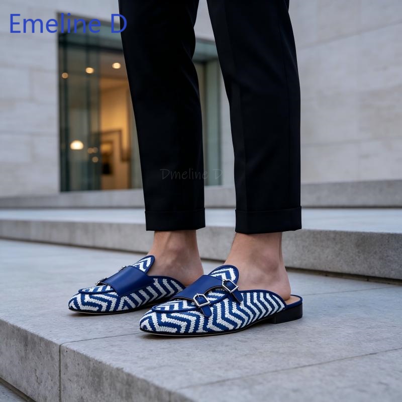 Woven Textile Backless Loafer  - Shoes Heels Men ulasan dan harga