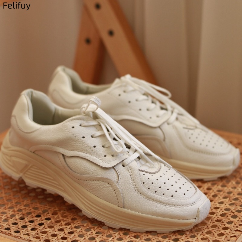 Round-toe Lace-up Casual White - Men'S Shoes Temu ulasan dan harga