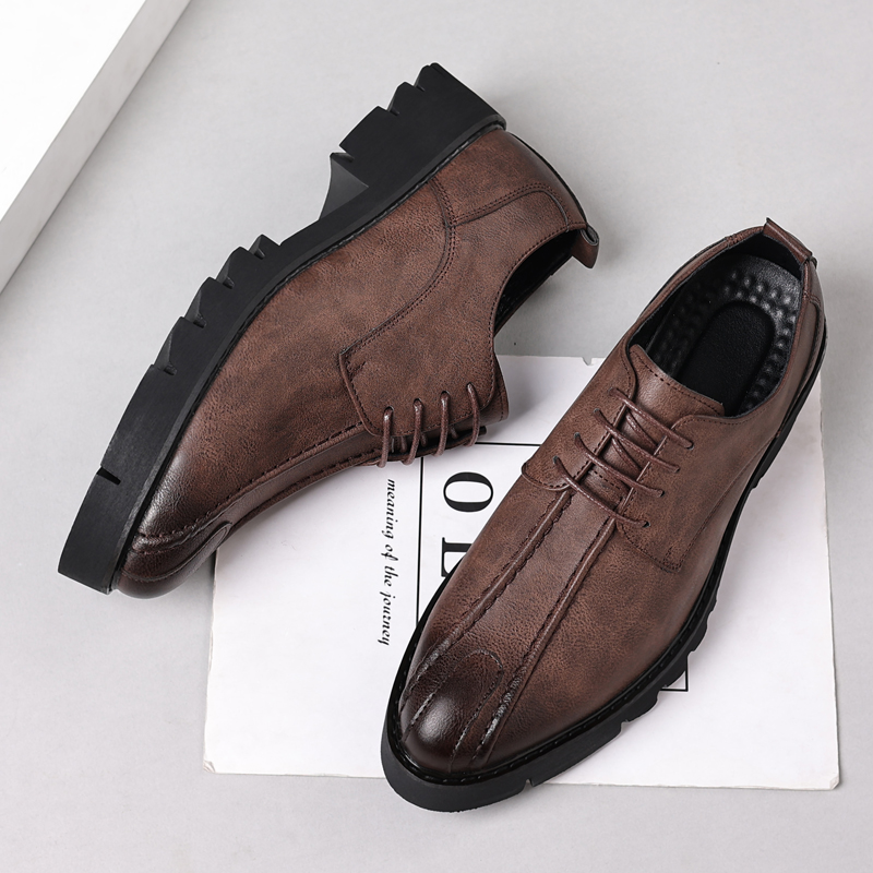 10cm height increasing cowhide - Men'S Shoes Business Casual ulasan dan harga